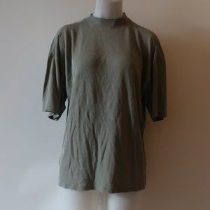 BILL KAISERMAN 100% SILK GREEN SHORT SLEEVE TOP SZ M *